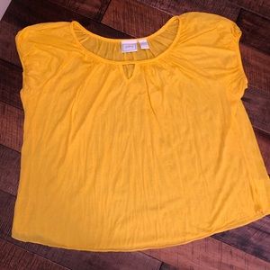cg l cg Size 3X Yellow Short Sleeve Top